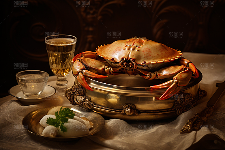 梭子蟹海蟹大海摄影图