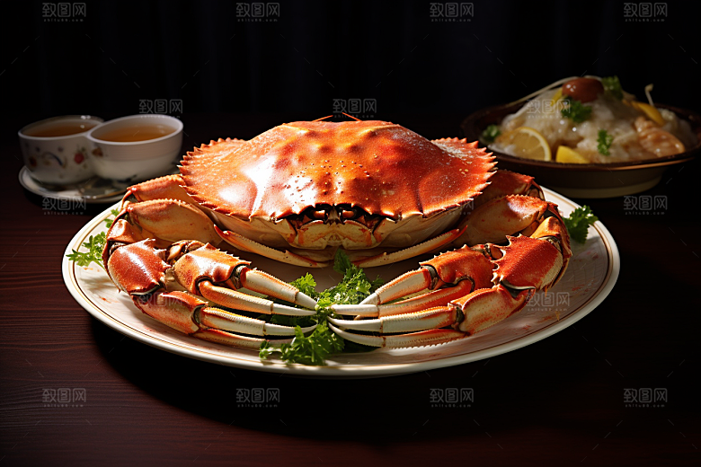 梭子蟹海货食材摄影图
