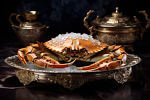 梭子蟹食材高清摄影图