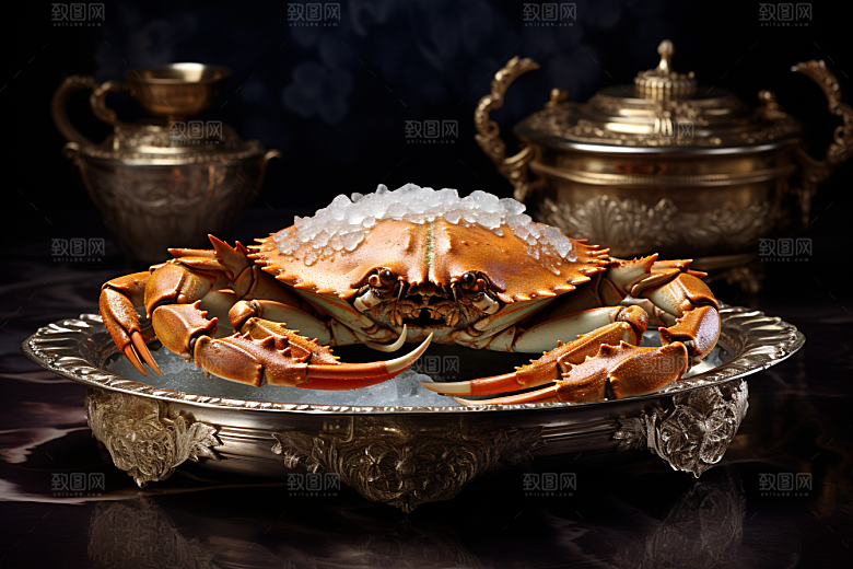 梭子蟹食材高清摄影图