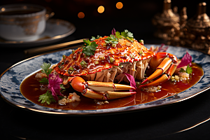梭子蟹美食食材摄影图