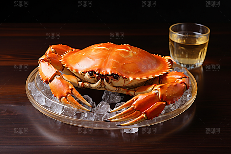 梭子蟹食材螃蟹摄影图