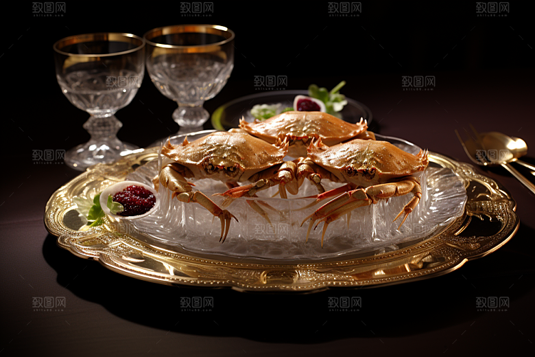 梭子蟹美味大海摄影图