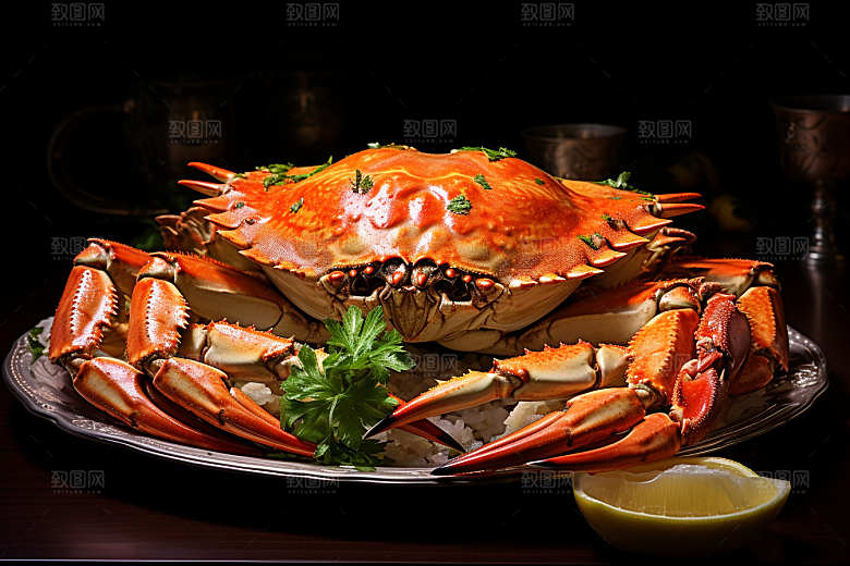 梭子蟹美食海蟹摄影图
