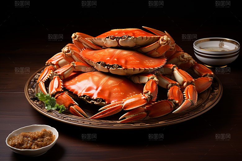 梭子蟹食材螃蟹摄影图
