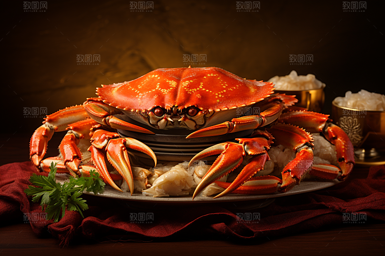 梭子蟹食材海货摄影图