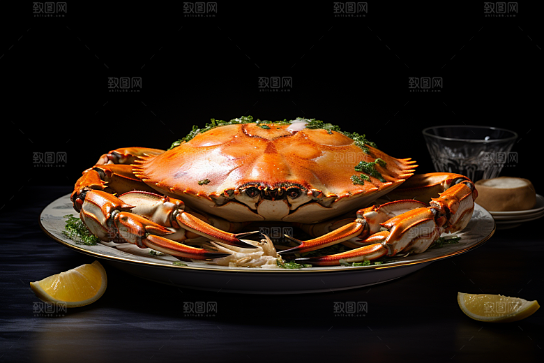 梭子蟹美味海蟹摄影图