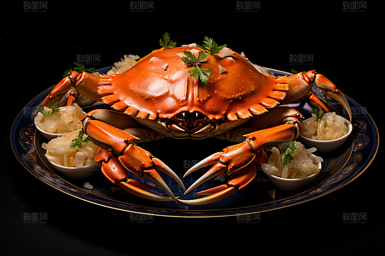 梭子蟹食材高清摄影图