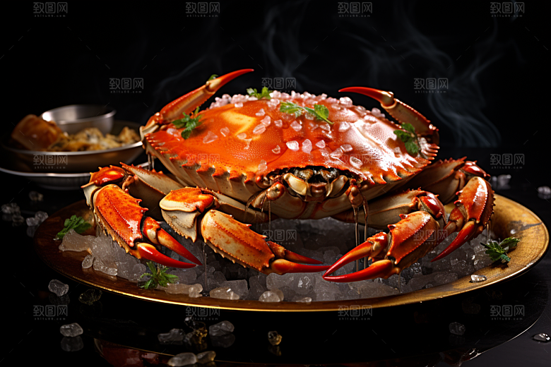 梭子蟹大海美味摄影图
