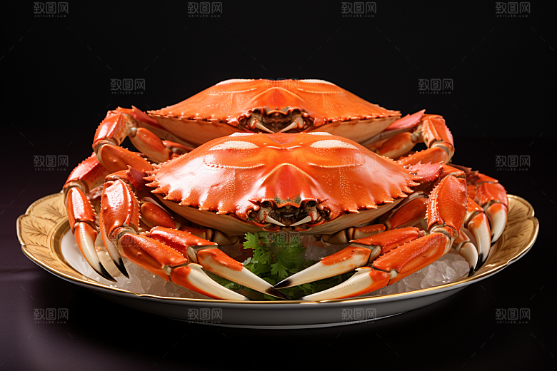 梭子蟹美味食材摄影图