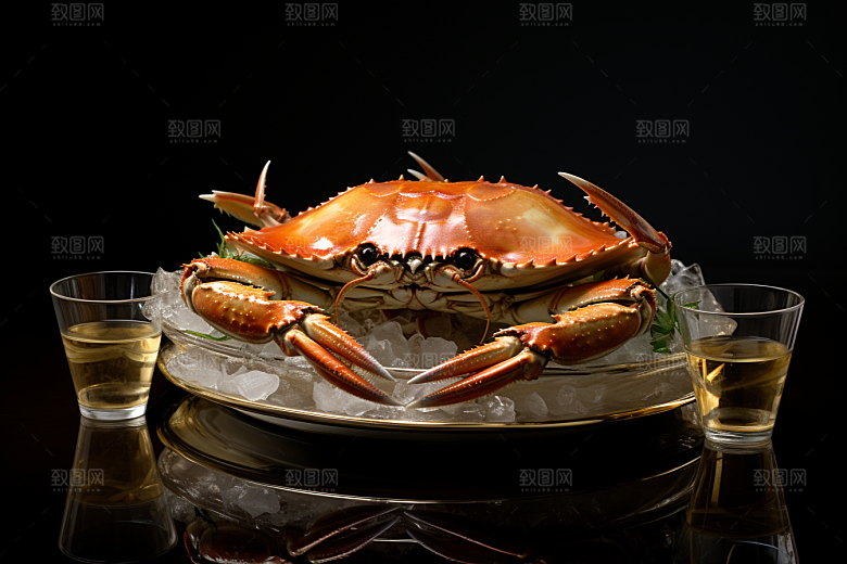 梭子蟹海蟹美食摄影图
