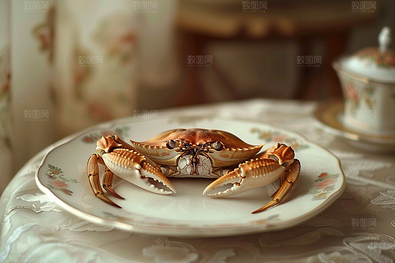 梭子蟹海蟹海货摄影图