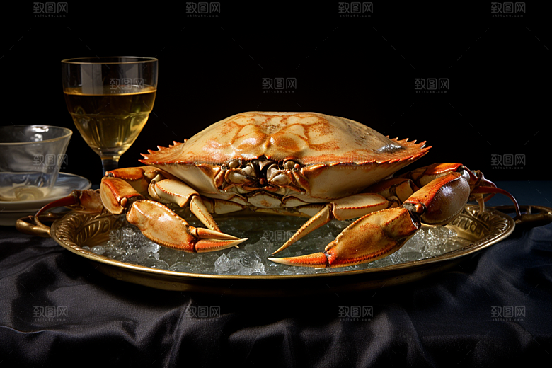 梭子蟹食材美食摄影图