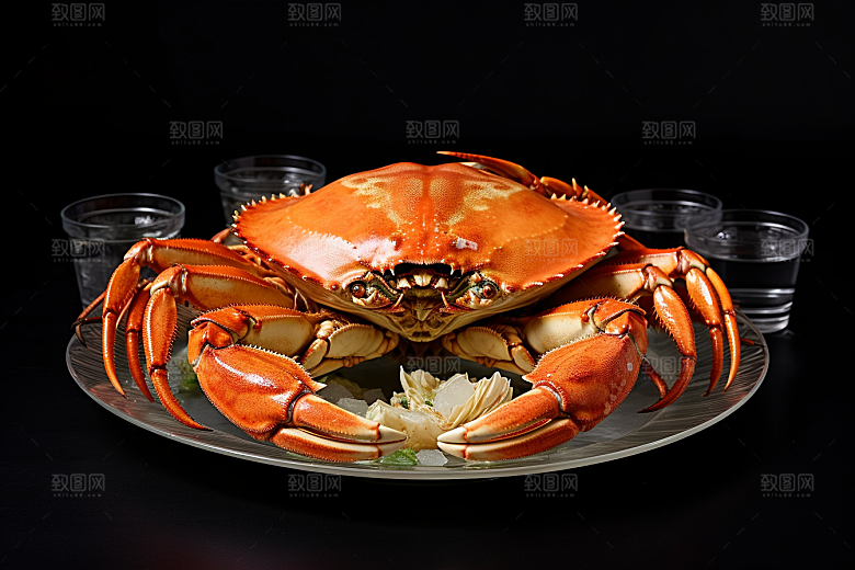 梭子蟹食材美味摄影图