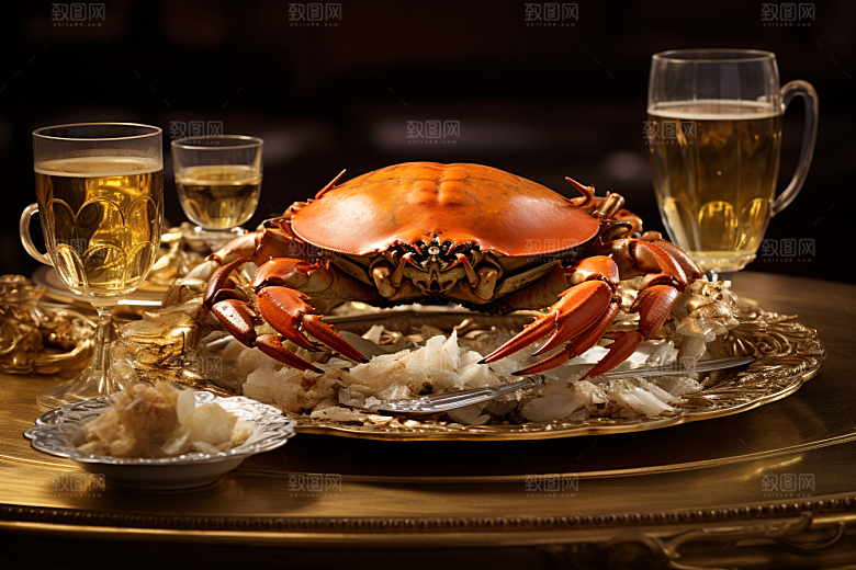 梭子蟹大海海鲜摄影图