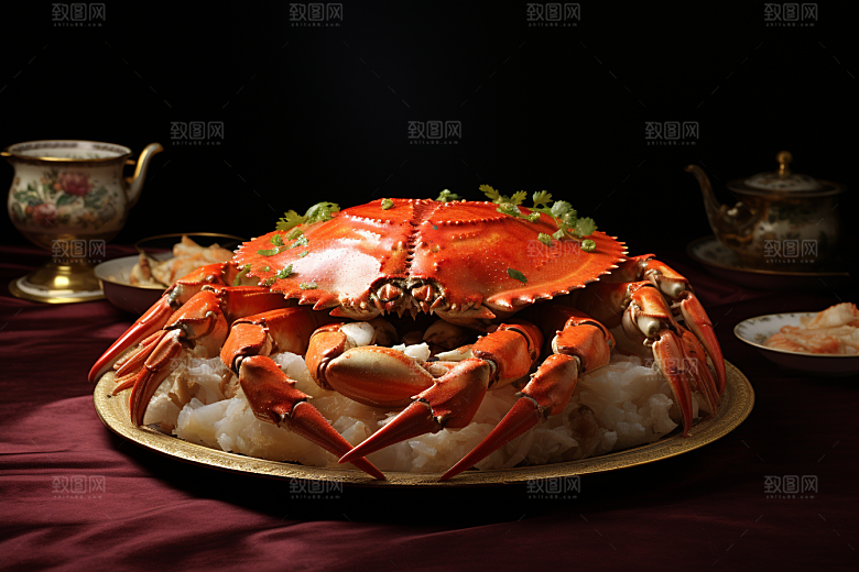 梭子蟹海洋海货摄影图