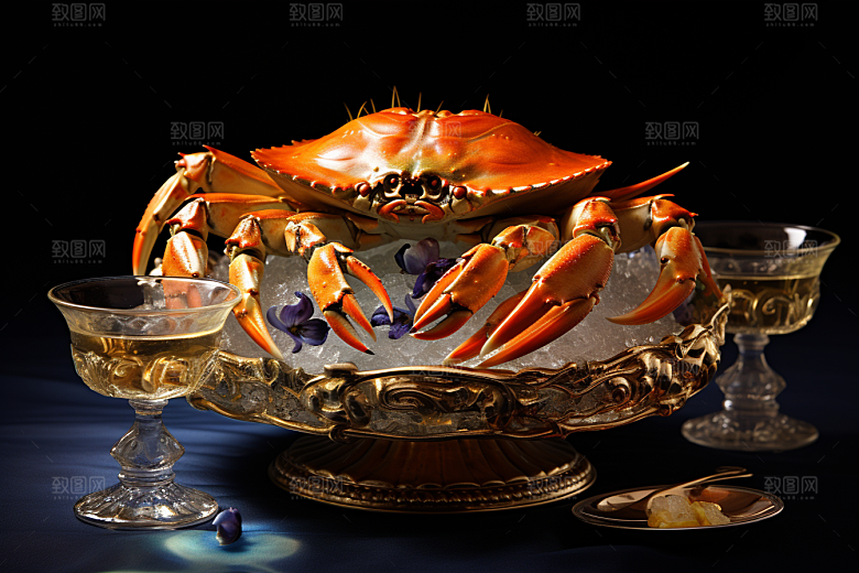 梭子蟹海蟹食材摄影图