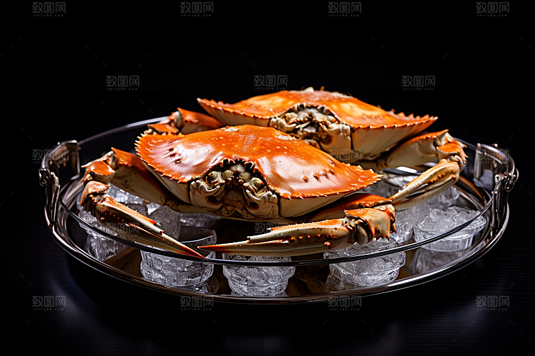 梭子蟹海鲜海洋摄影图