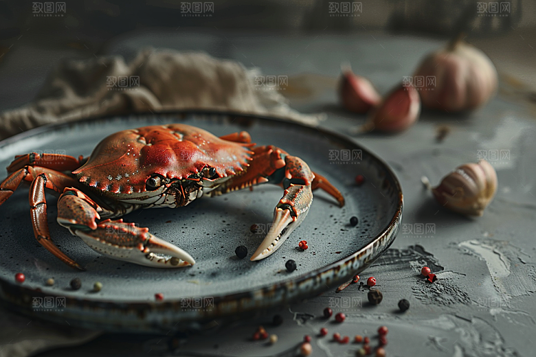 梭子蟹海蟹海货摄影图