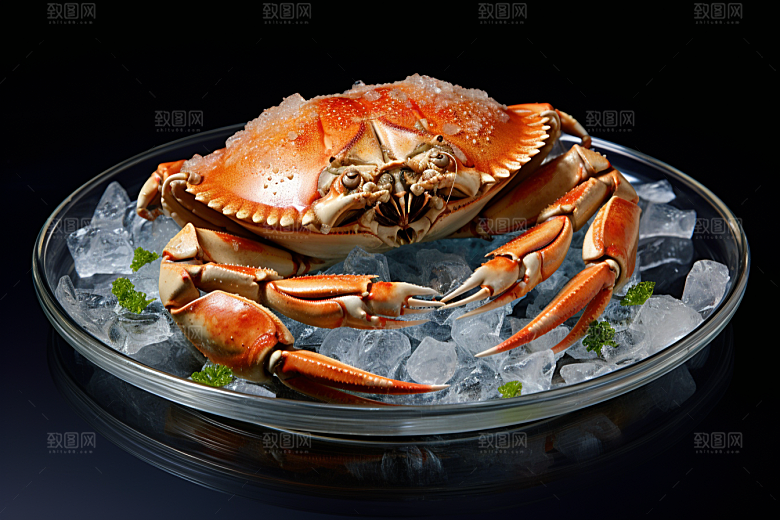 梭子蟹海鲜美食摄影图