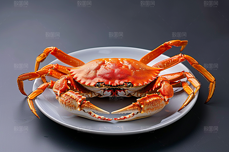 梭子蟹海货食材摄影图