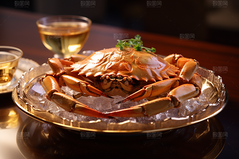 梭子蟹海蟹美食摄影图