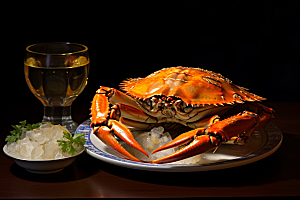 梭子蟹食材美食摄影图