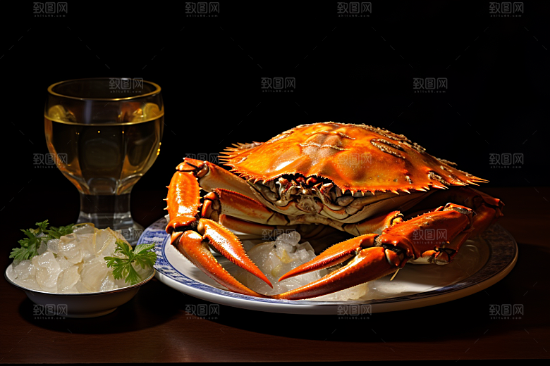 梭子蟹食材美食摄影图