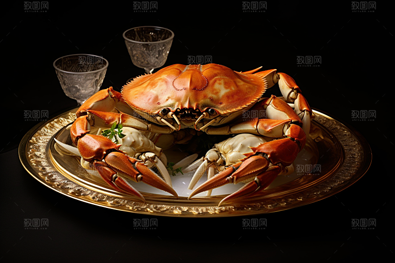 梭子蟹美食海洋摄影图