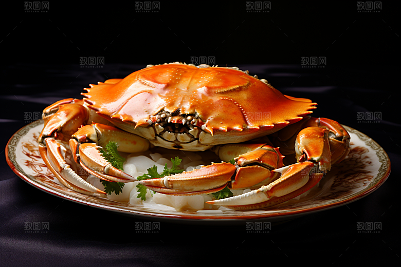 梭子蟹食材大海摄影图