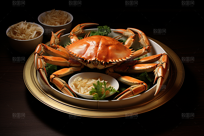 梭子蟹美味高清摄影图