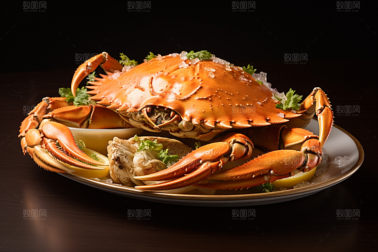 梭子蟹美味冰鲜摄影图
