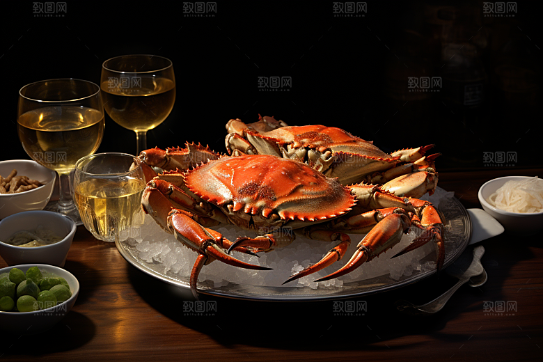梭子蟹美食高清摄影图
