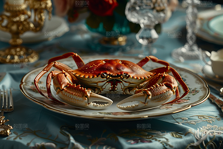 梭子蟹海洋美食摄影图