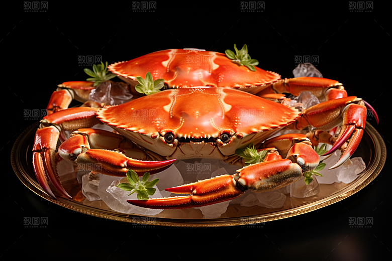 梭子蟹美食海蟹摄影图