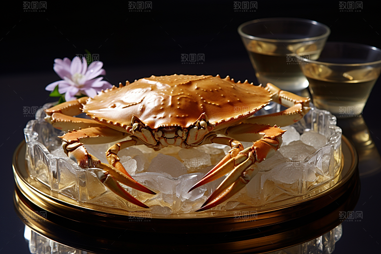 梭子蟹食材大海摄影图