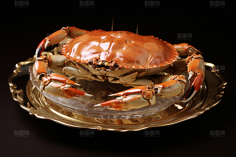 梭子蟹海蟹冰鲜摄影图