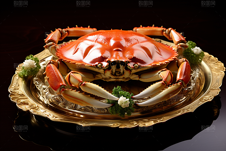 梭子蟹美味大海摄影图