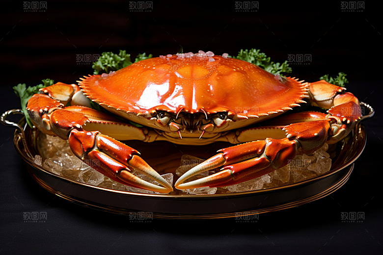 梭子蟹美味海鲜摄影图