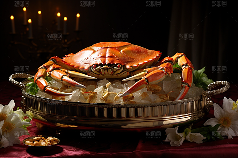 梭子蟹海蟹美食摄影图