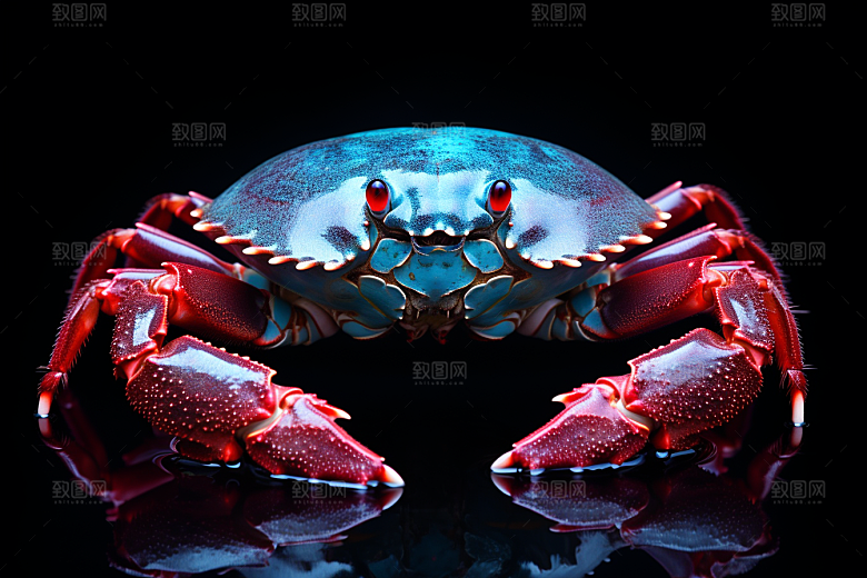 梭子蟹大海美味摄影图
