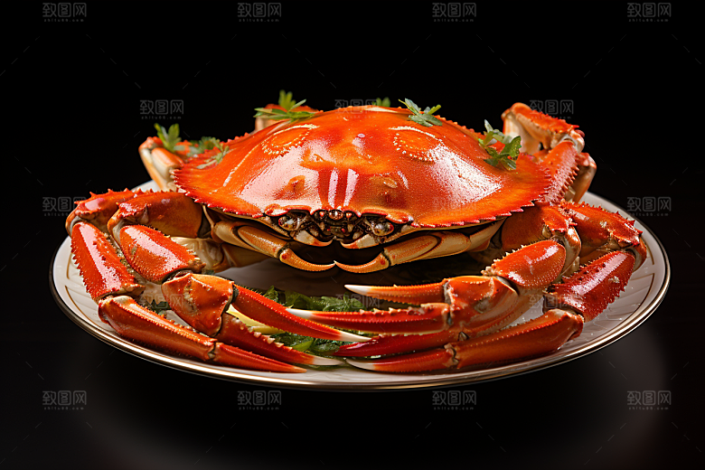 梭子蟹海鲜高清摄影图
