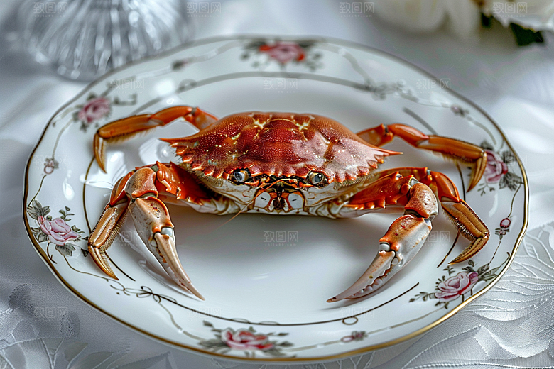 梭子蟹食材美味摄影图