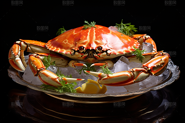 梭子蟹美味高清摄影图