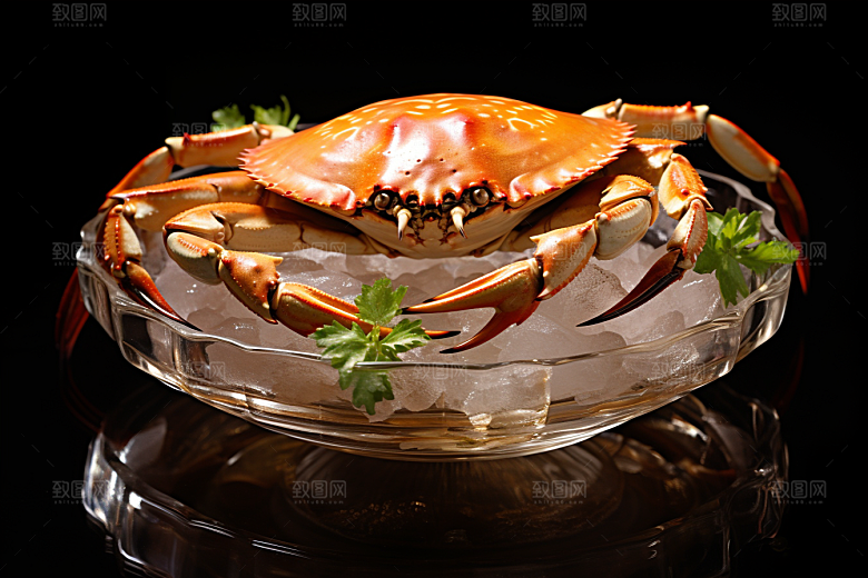 梭子蟹螃蟹大海摄影图