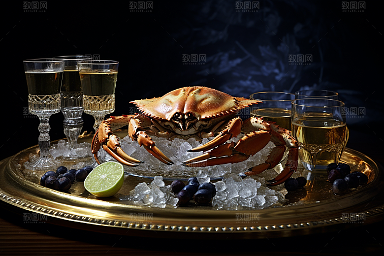 梭子蟹美味海洋摄影图