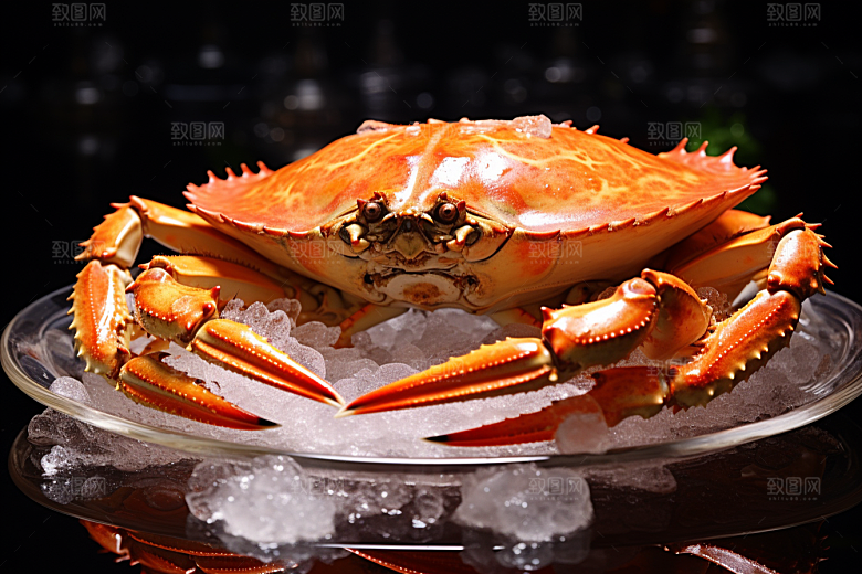 梭子蟹螃蟹美食摄影图