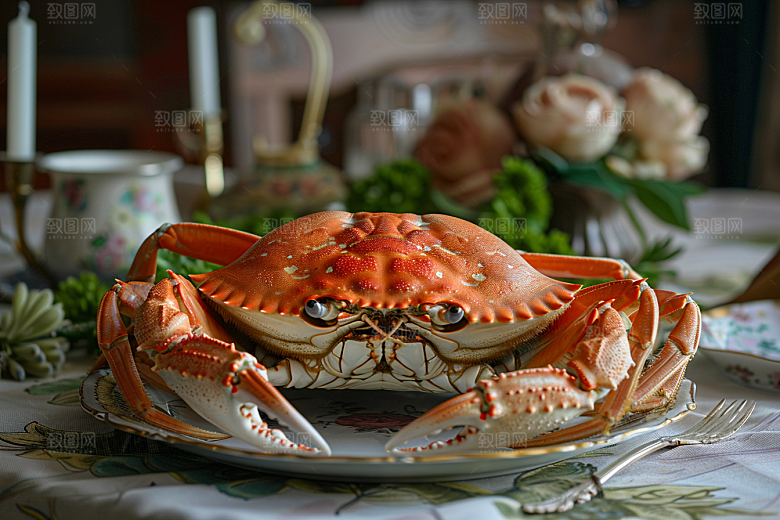 梭子蟹食材海鲜摄影图