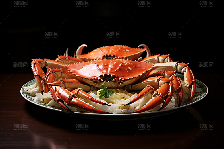 梭子蟹食材美食摄影图