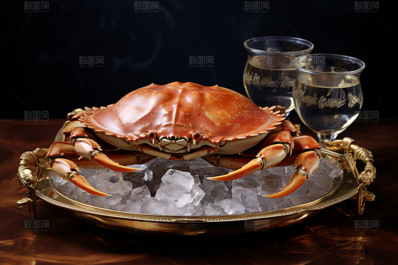 梭子蟹美食海货摄影图